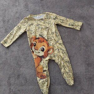 Baby Boy Yellow Lion Footed Sleeper 9–12 Months | Long Sleeve Snap Pajamas